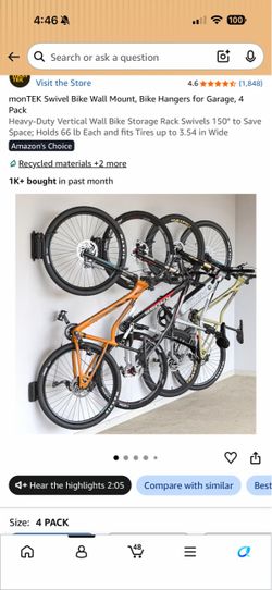 monTEK Bike Hangers  (4 pack)