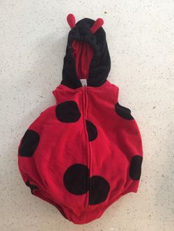 Adorable baby's red and black ladybug costume