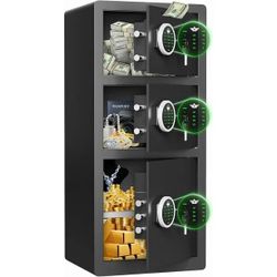 Omethey 8.0 Cub Large Safe with Depository Drop Slot, Dual Alarm System & Mute Function, Home Safe for Documents, Cash, Jewelry & Valuables
