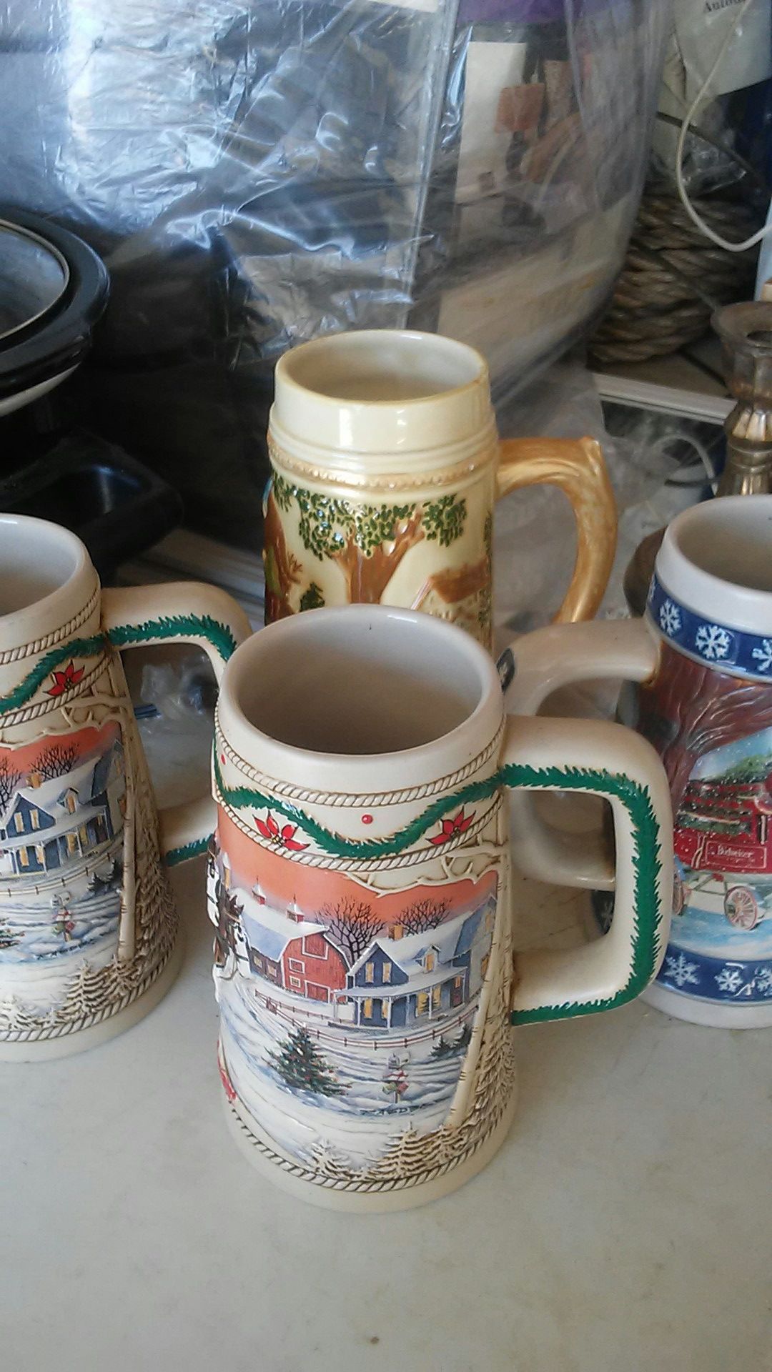 4 beer steins