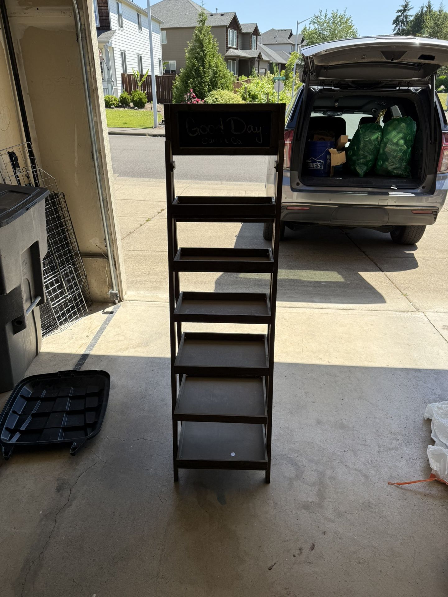 Folding Tiered Shelf Unit