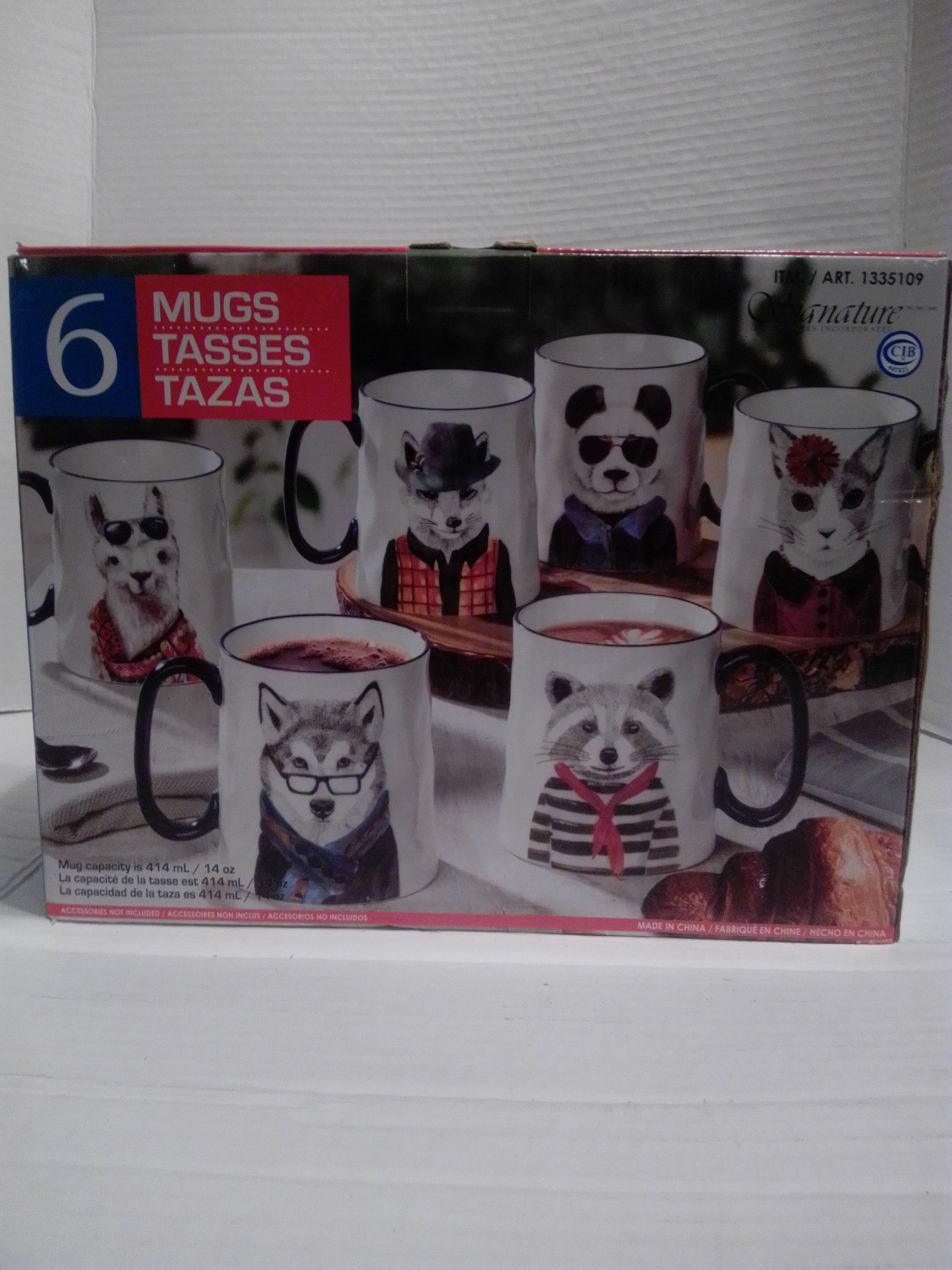 Hipster Animal Stoneware Coffee Tea Mugs Cups