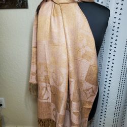 Scarf - Neutral Beige And Light Pink