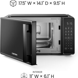 Chefman Countertop Microwave Oven 0.7 Cu. Ft., 700 Watts with 10 Power Levels, 6 Cooking Presets with One-Touch Express Cook, Eco Mode, Child Safety 