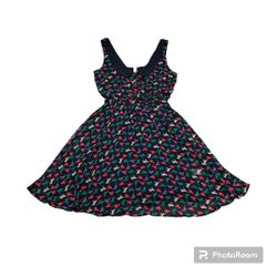 Xhilaration Retro Horse Print Peter Pan Dress Juniors Deep Navy size S/P