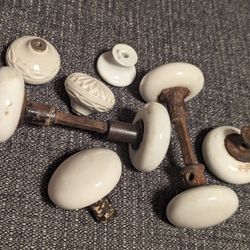 Antique Porcelain Enameled Doorknobs 