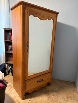 Antique Wardrobe Dresser with Classic Floral Design