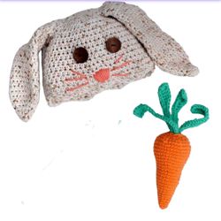Easter Bunny Hat With Carrot Rattle 