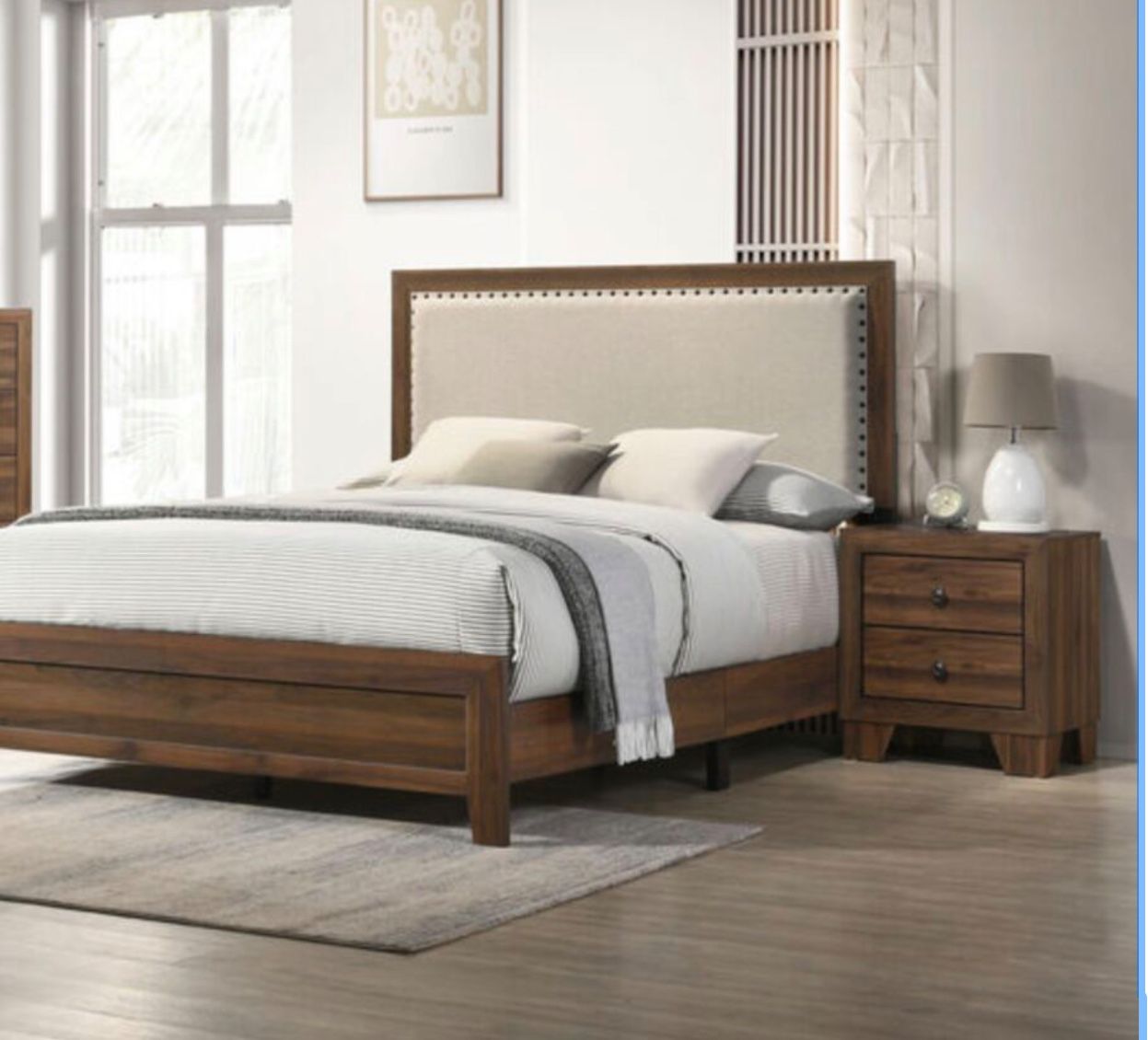 Contemporary Full Bed & Nightstand Only $299!!