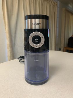Krups electric flat burr coffee grinder