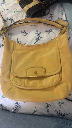Coach Yellow Leather Hobo Shoulder Bag