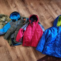 FREE kids Jackets, (4) size 8 jackets & (1) size14 jacket 