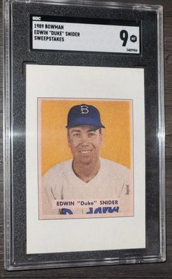 1989 Bowman Edwin Duke Snider Sweepstakes Dodgers SGC 9