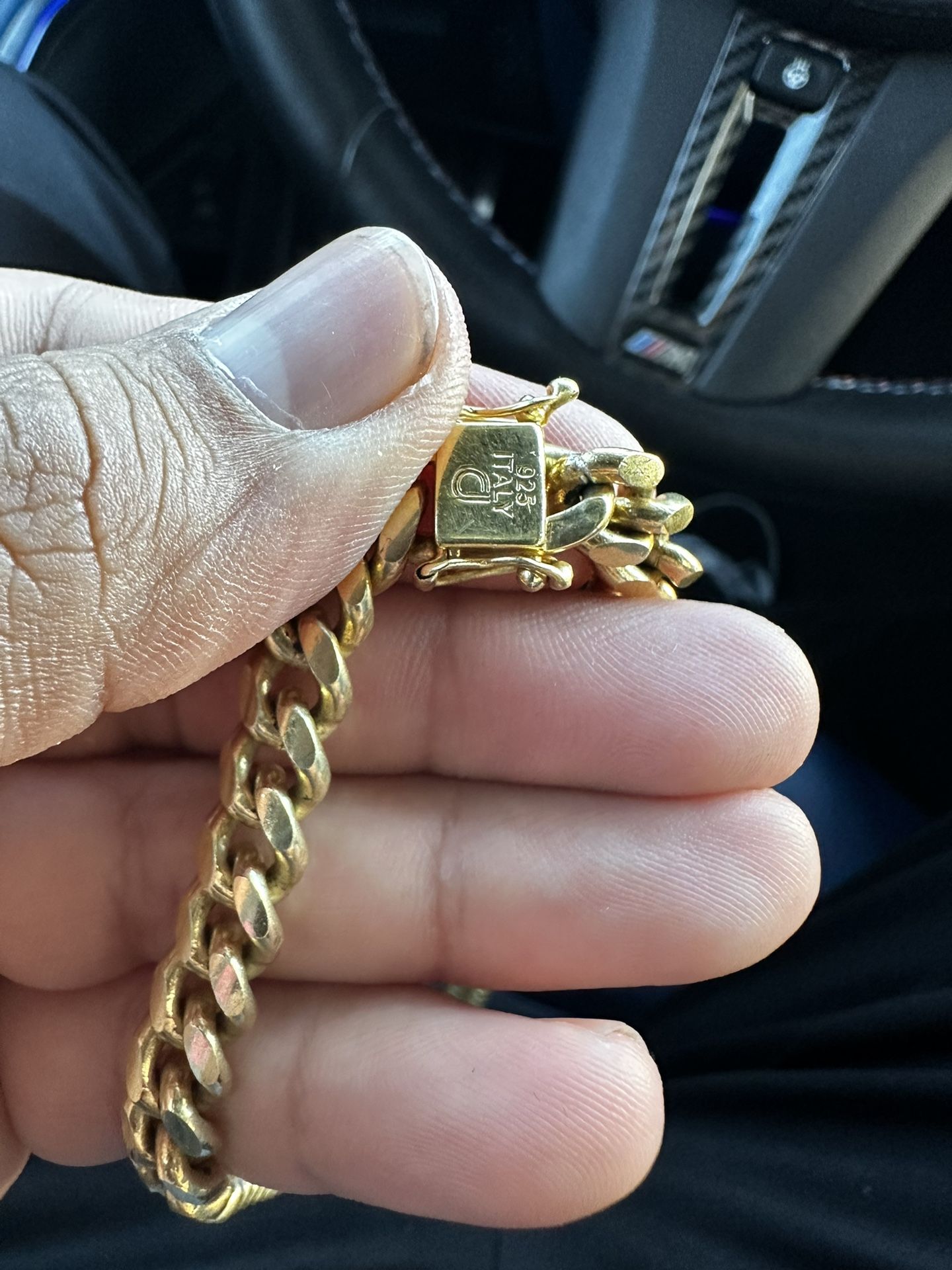 24" Men's TwoTone Cuban Link Chain Necklace in 14k GoldPlated