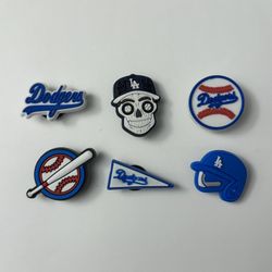 DODGERS CROCS Jibbitz Charms 6-Piece (NEW)