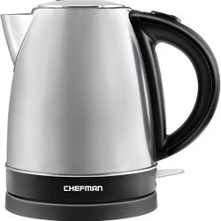 Chefman Stainless Steel Electric Kettle w/ 360° Swivel Base, Auto Shut Off & Boil Dry Protection, BPA-Free Interior and Cool-Touch Handle, 7+ Cup Capa
