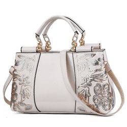Women's Shoulder Bag Fashion Sequins Party Wedding Bridal White