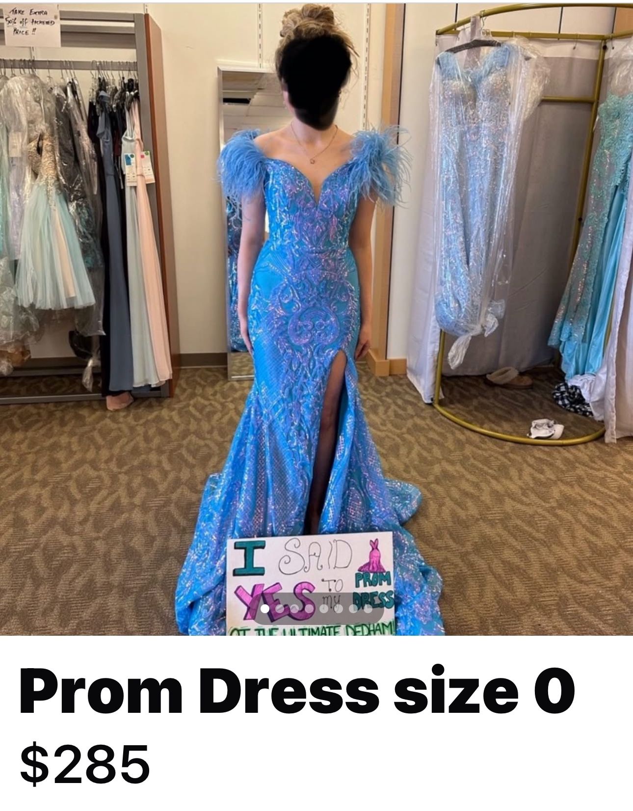Gorgeous Sequined Blue Prom Dress Only Worn 1x $285 Or BO