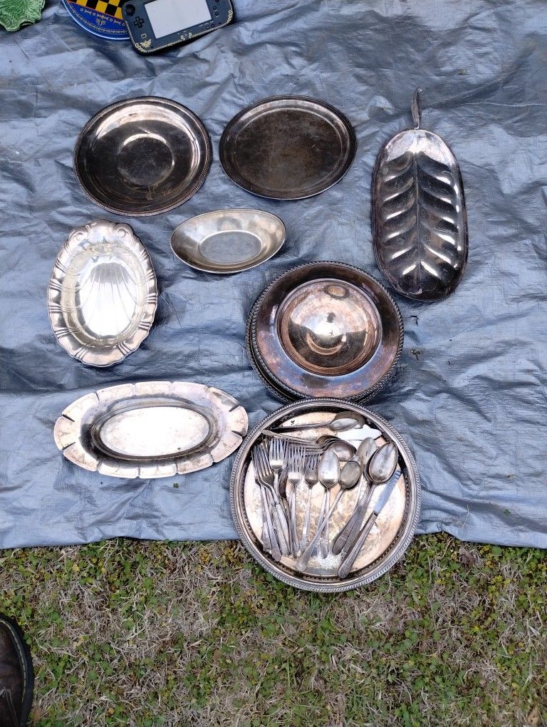 Collection Of Nice Silver plate Items Needs Polishing