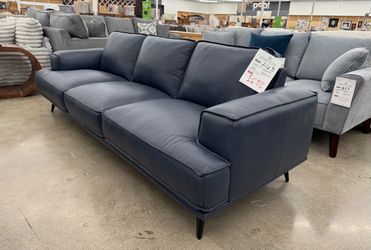 PIRELLI BLUE  LEATHER SOFA