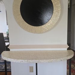 Mother-of-Pearl / Capiz Shell Demilune Console Table – $50