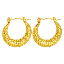 Gold Textured Hoop Earrings – Bold Statement Trendy Jewelry