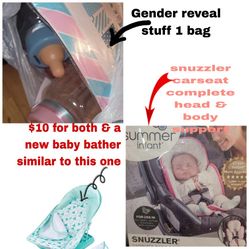 Gender Reveal Bag, Snuggler & Baby Bather