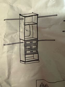 White closet organizer with drawers