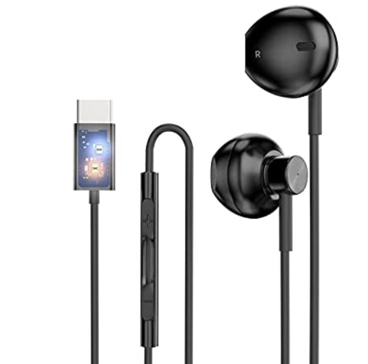 USB C Headphone, Wired Multi-Sound Effects Earphone with Microphone Volume Control, in Ear Monitor DSP Bass HiFi Stereo Earbud, Compatible with