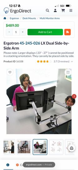 Ergotron dual side by side arm