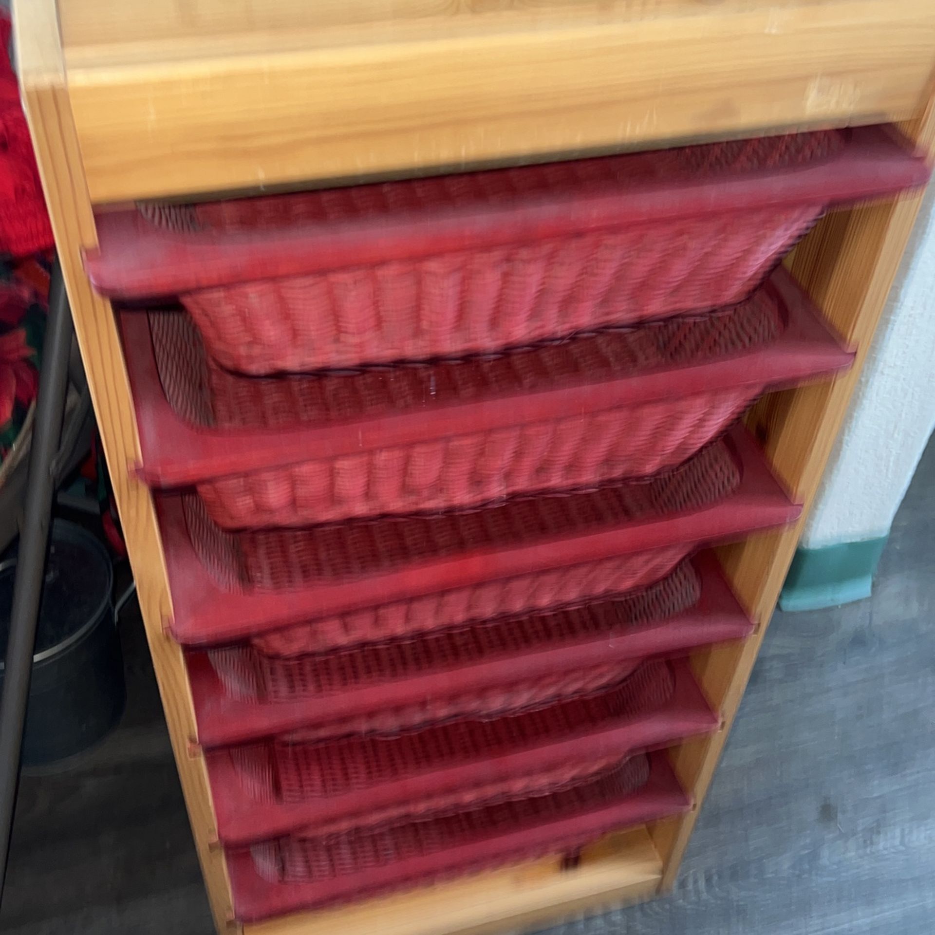 Wooden Wicker Organizer 12x17 Inches And 36 Tall