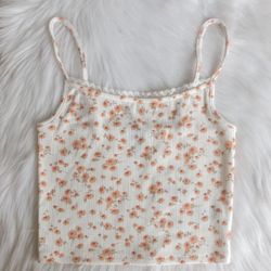 Off White floral cami crop top, brand new