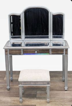 Pier 1 Imports Hayworth Mirrored Vanity with Stool