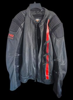 Harley-Davidson Stockett Mesh Motorcycle Riding Jacket Large Zip-Off Sleeves