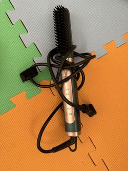 Electric Professional Hair Straightener Brush Curling hot Comb Green