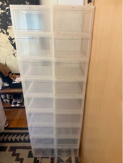 18 Container Store Drop-Front Shoe Boxes – $150 OBO