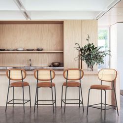 Set Of 4 Rattan Barstools