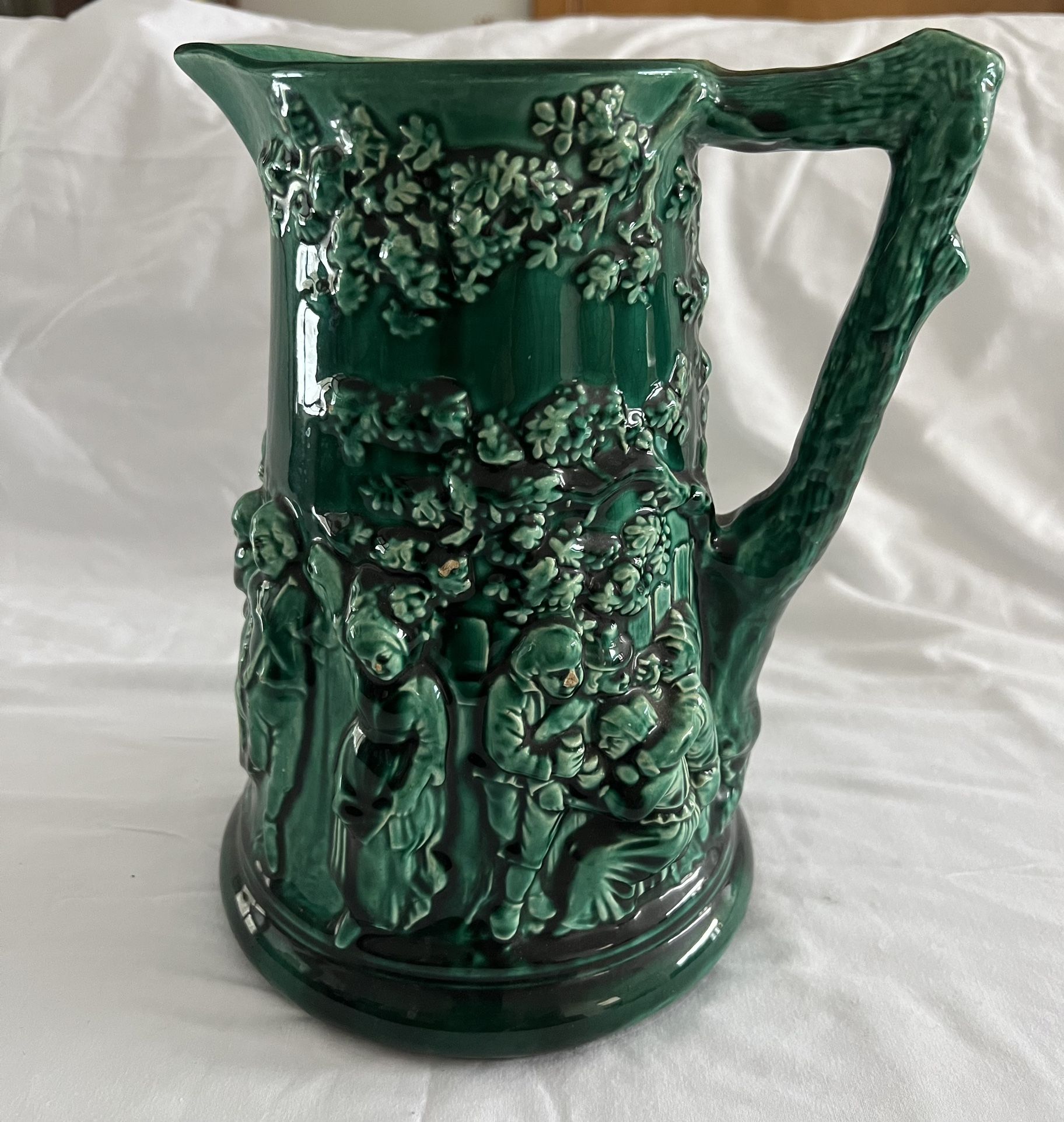 Antique French Serreguemines Tavern Pitcher Jug 1(contact info removed)s