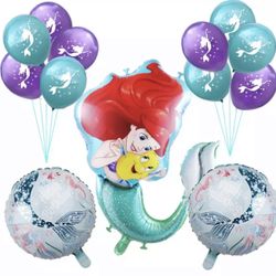 The Little Mermaid 13pcs Foil/Latex Balloons.