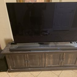 LG 55" OLED TV, LG Soundbar, TV Stand, and Entertainment Center