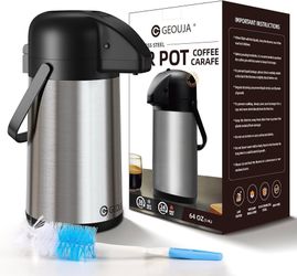 Geouja Stainless Steel Air Pot Coffee Carafe 64 oz $14.99