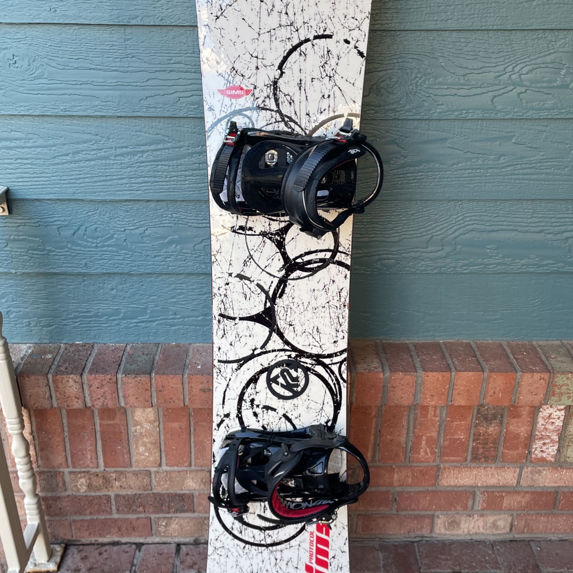 SIMS Protocol 158cm Snowboard with K2 Sonic Bindings for Sale in