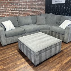 Free Delivery Maceys L shape w storage ottoman sectional sofa couch