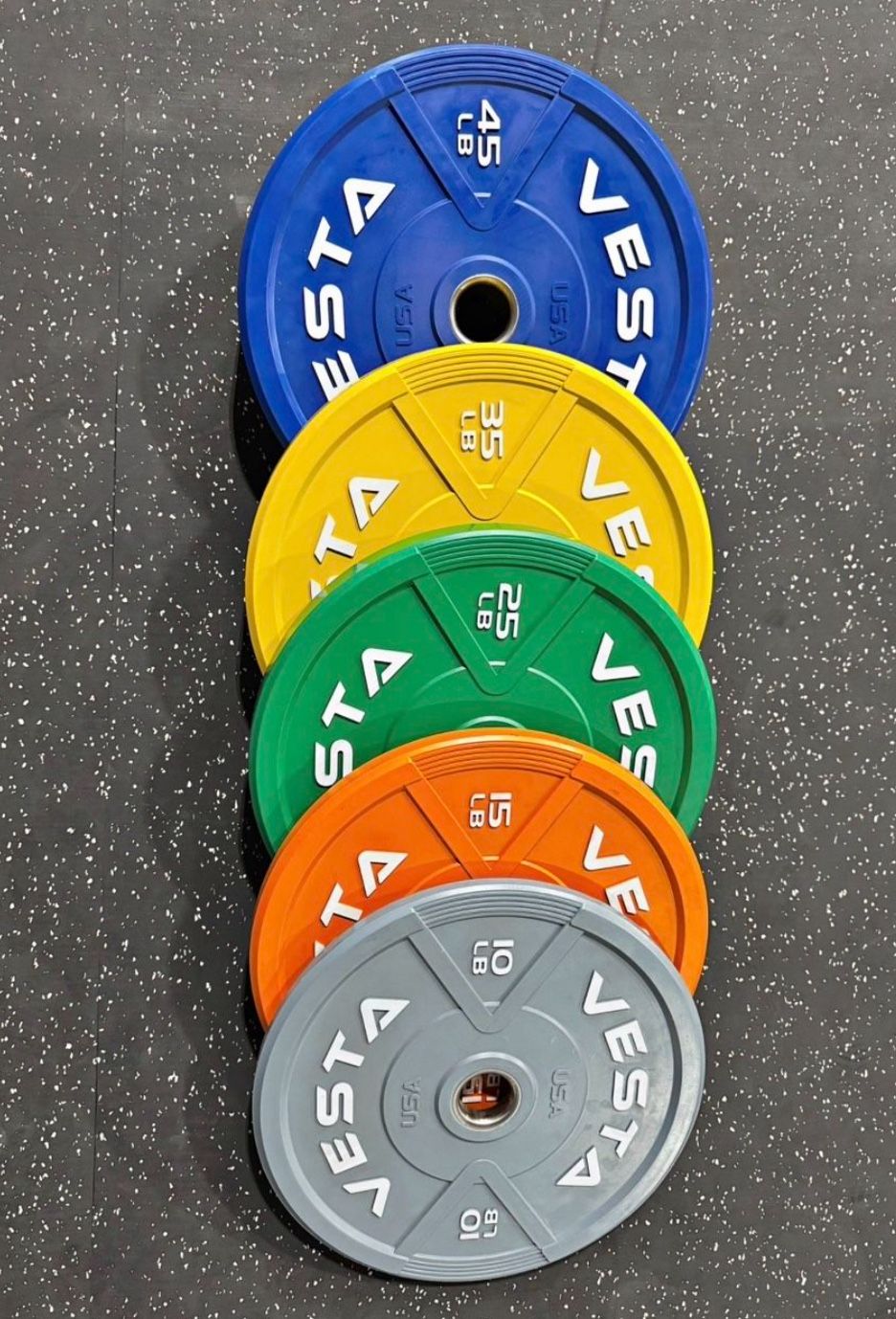 Colored Vesta Bumper Plates Set 260lb 