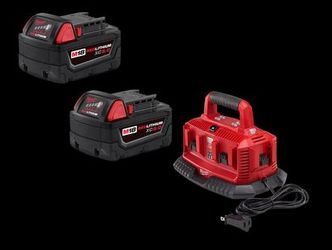 ​🛑 FIRM: Milwaukee M18 Six Pack Charger w/ 2x 5.0Ah Batteries (New) ⚡
