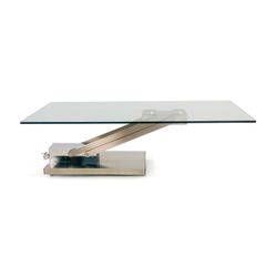Adjustable height 2024 glass coffee table