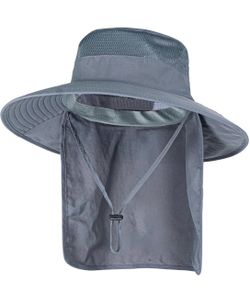 Sun Hats for Men or Women Fishing Hat UPF 50+ Breathable Wide Brim Bucket Hats Summer UV Protection Safari Hat with Neck Flap