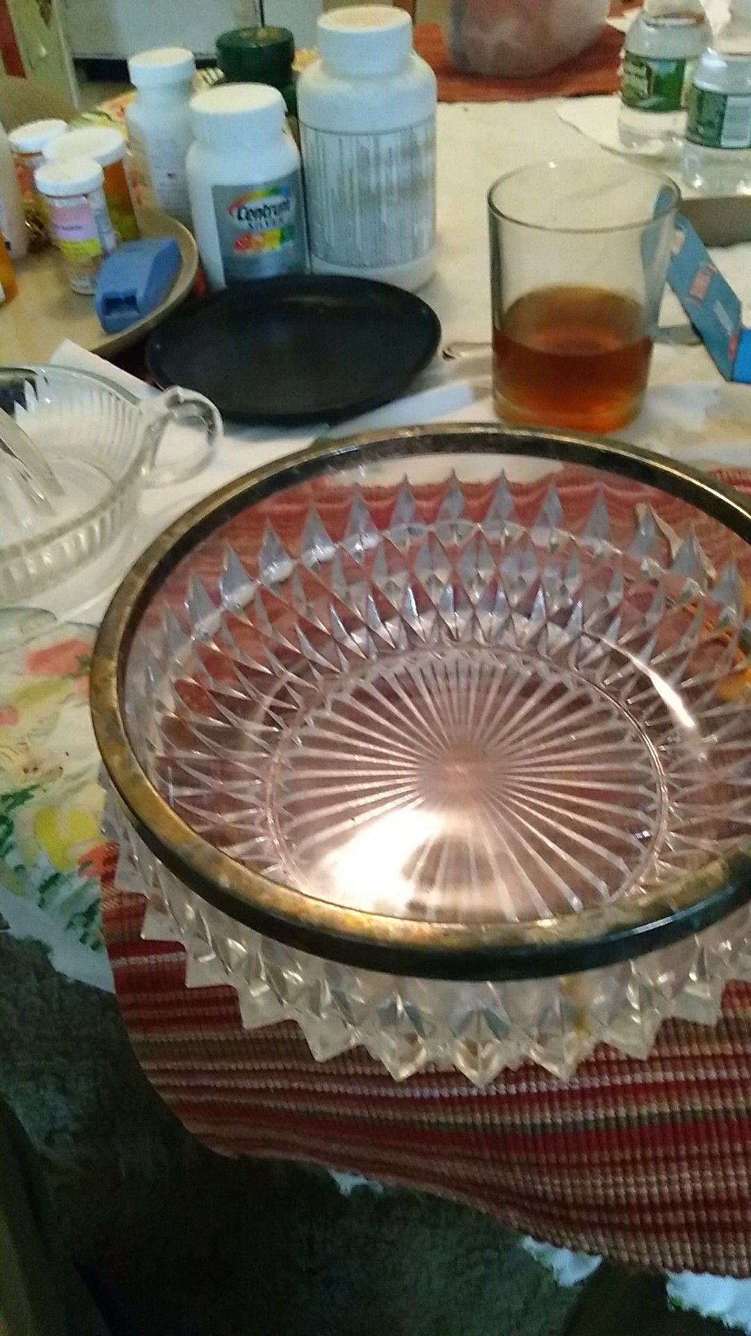 Cut glass sald bowl
