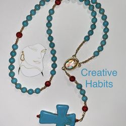 Turquoise Virgen De Guadalupe Rosary