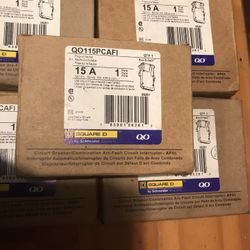 Set Of 5 15a Square D Breakers